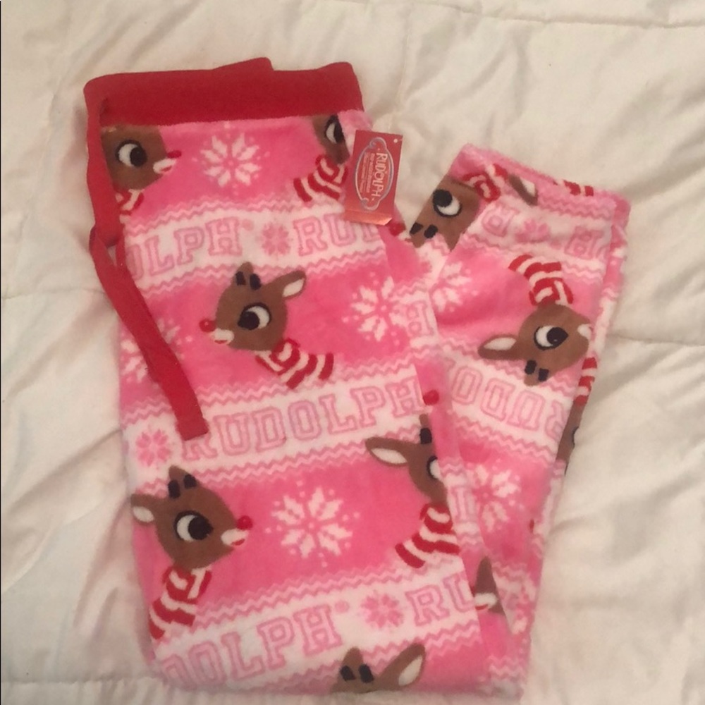 Rudolph soft sleep pants. Pink pattern. Brand new